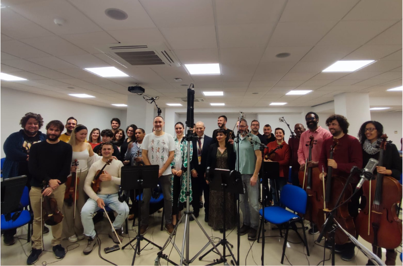 La Orquesta Virtuós Mediterrani graba con Celtas Cortos en el Palacio de Congresos de Alicante